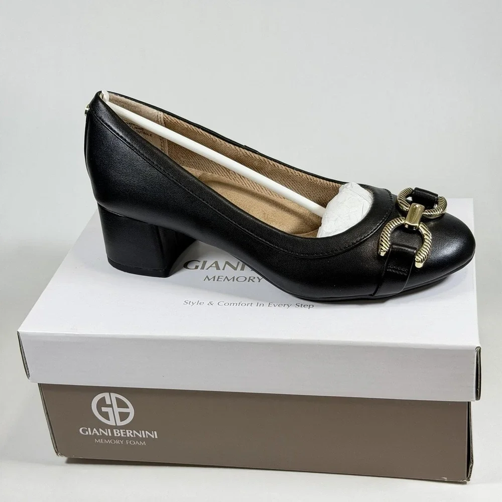 Giani Bernini Size-6M Shoes Ameriee‎ Dress Black Memory Foam Block Heel
